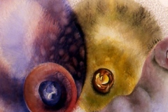 Detail, Neither Here Nor There, 2005, watercolor and micron pen on paper, 30" x 22"