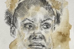 Invisible Francia, 2023, graphite and watercolor, 8” x 8”