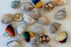 Semillas: They tried to bury us, they didn’t know we were seeds, 2026, bra insert cup, specialty fabric, thread, 6” x 5” x 3” each